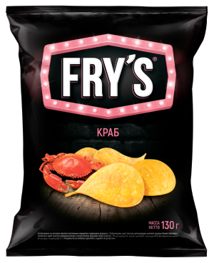 Чипсы из натурального картофеля FRY’S вкус Краб, 130 г