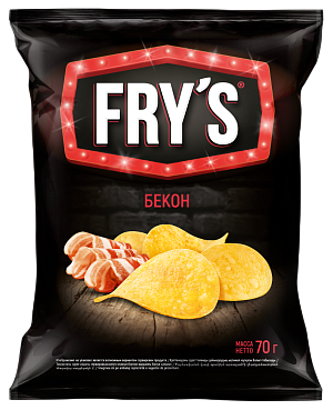 Чипсы из натурального картофеля FRY’S вкус Бекон, 70г